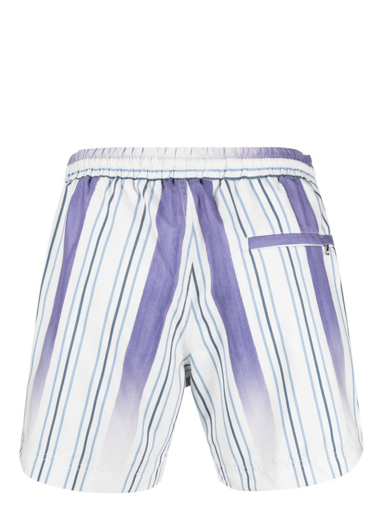 Blue Fading Stripes Swim Shorts