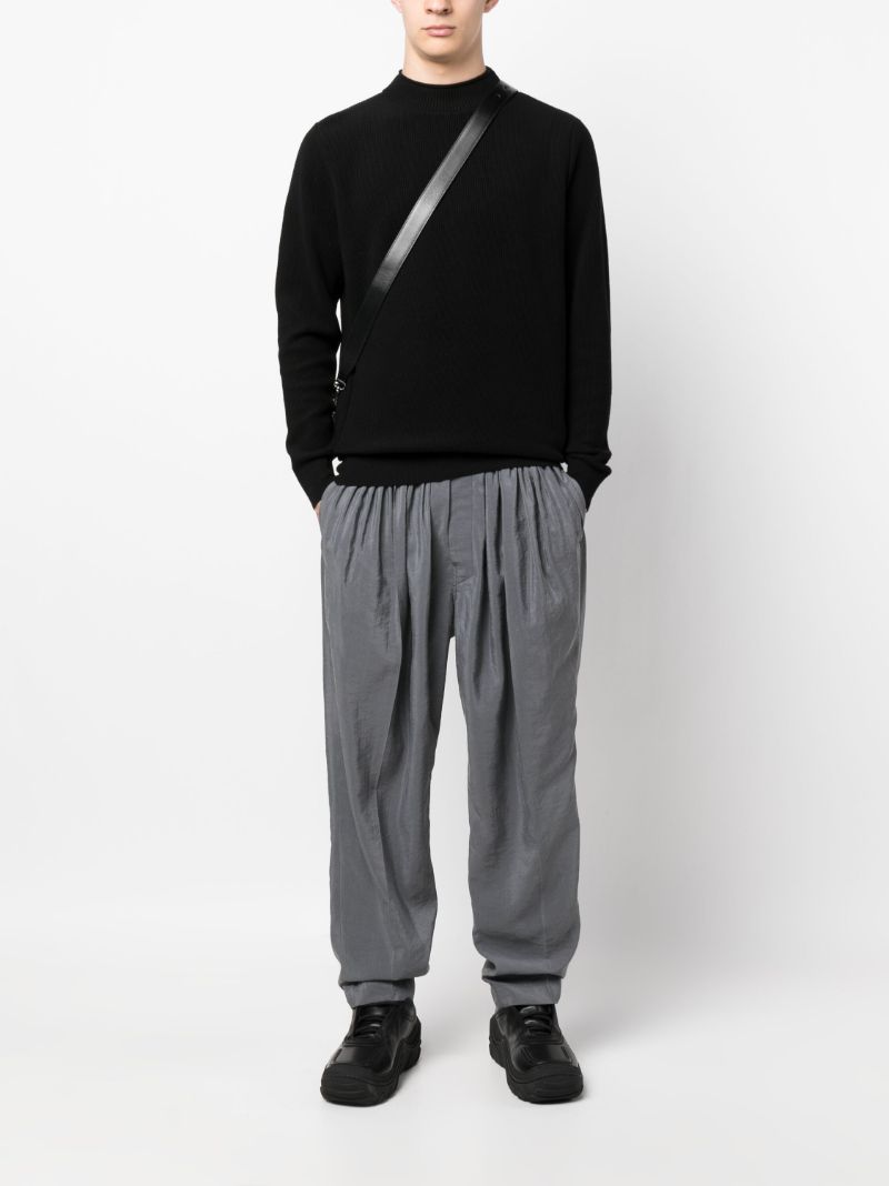 Black Ribbed Long-sleve Sweater