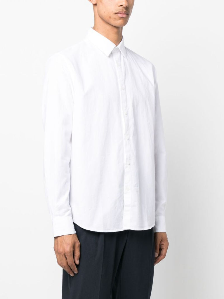 White Long-sleeve Cotton Shirt