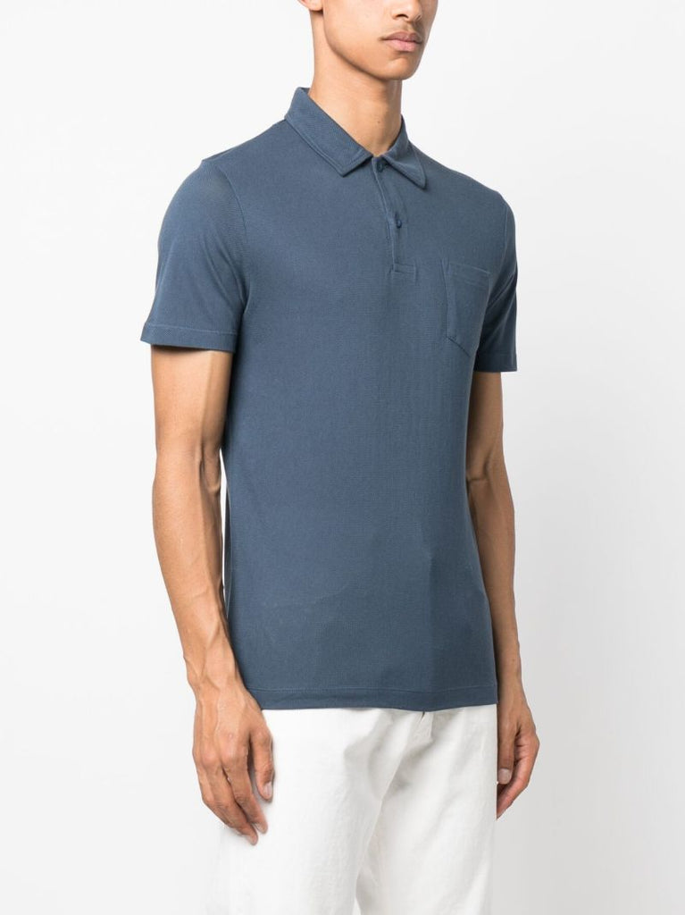 Blue Riviera Cotton Polo Shirt