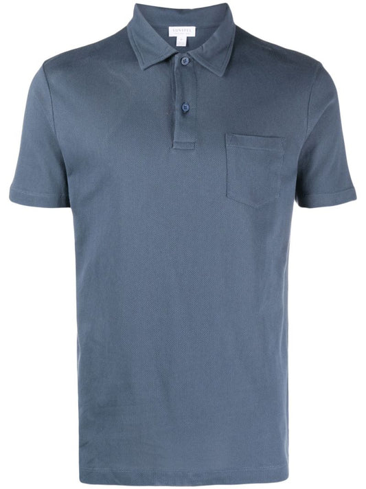 Blue Riviera Cotton Polo Shirt