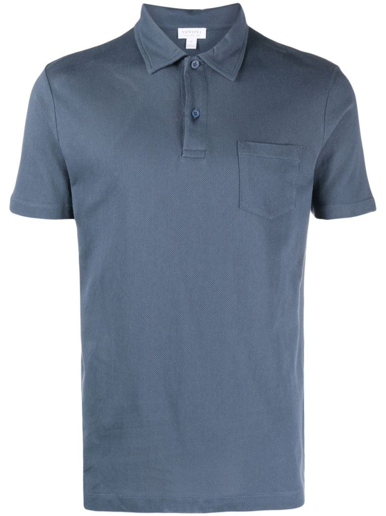 Blue Riviera Cotton Polo Shirt