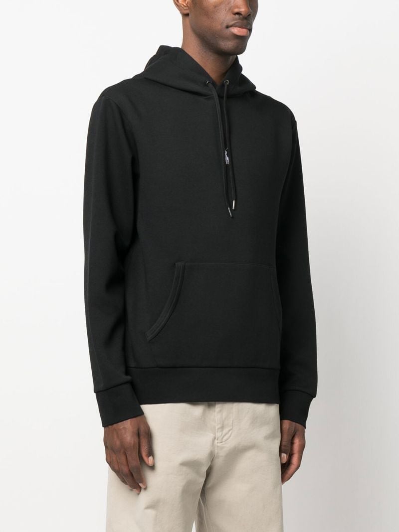 Black Polo Pony Drawstring Hoodie