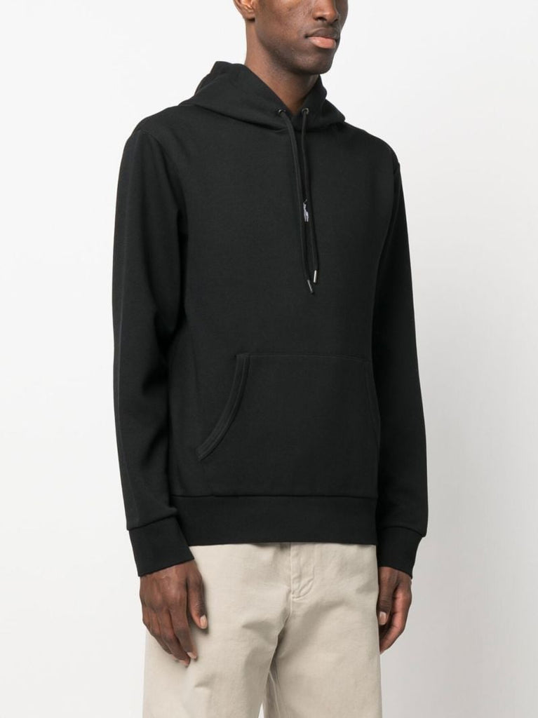 Black Polo Pony Drawstring Hoodie