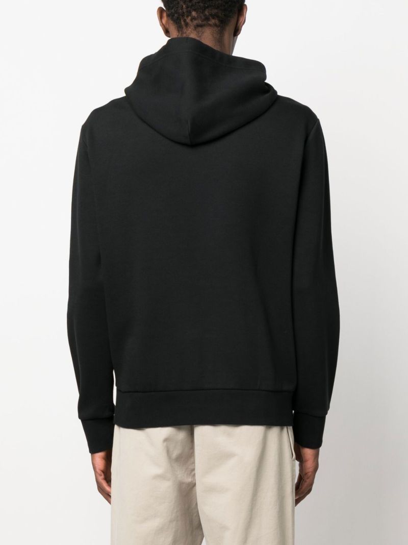 Black Polo Pony Drawstring Hoodie