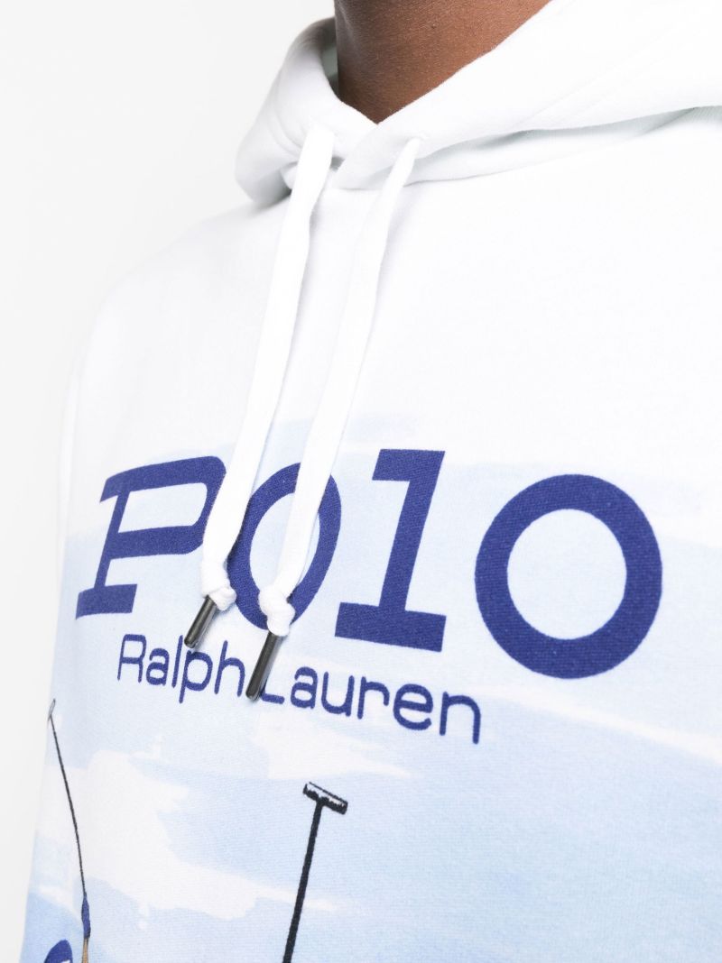 White Polo Match Fleece Hoodie