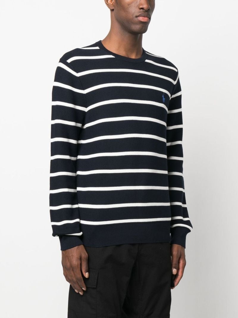 Blue Polo Pony Striped Sweater