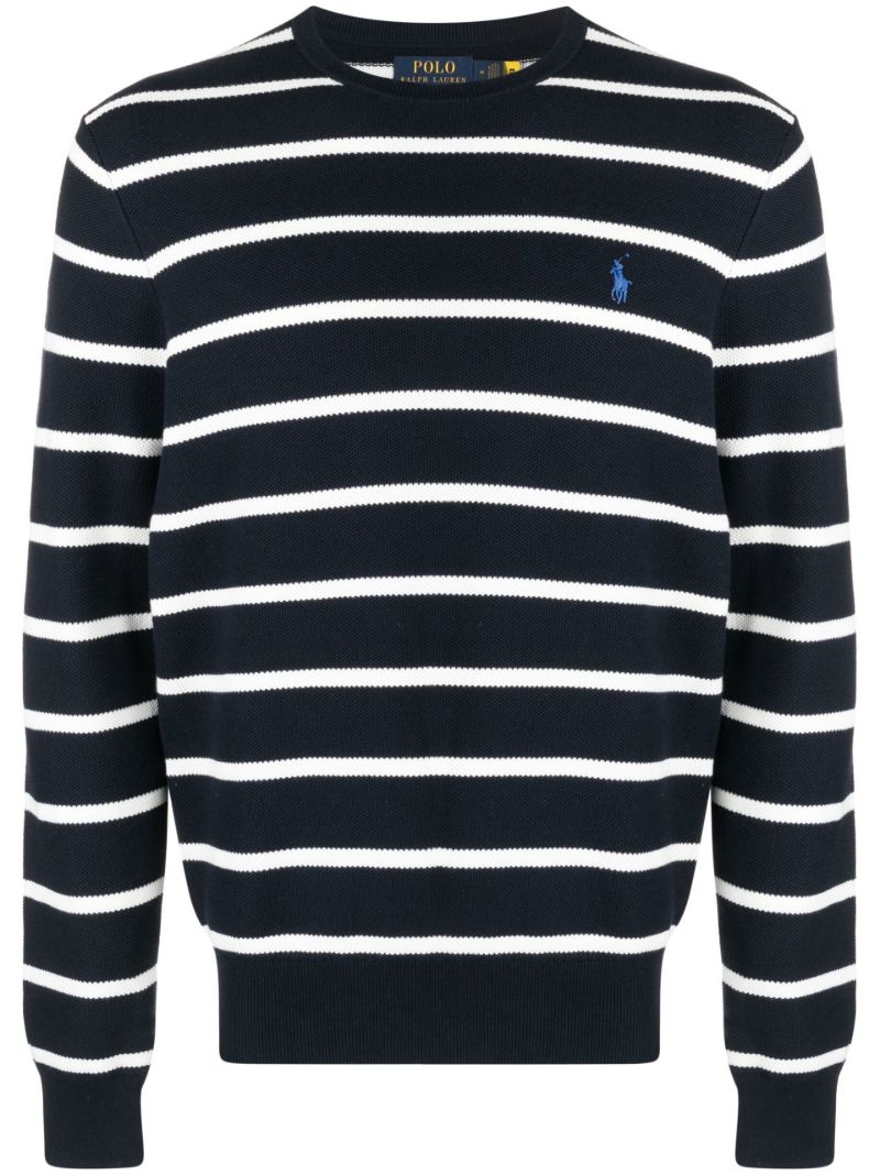 Blue Polo Pony Striped Sweater