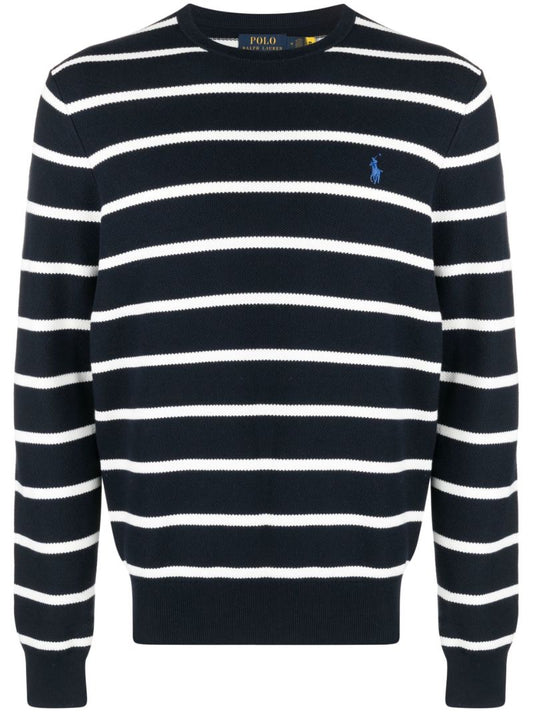 Blue Polo Pony Striped Sweater