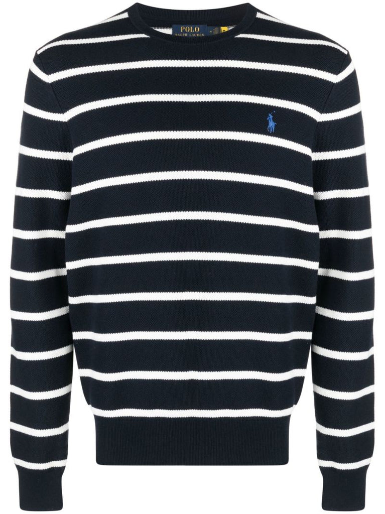 Blue Polo Pony Striped Sweater