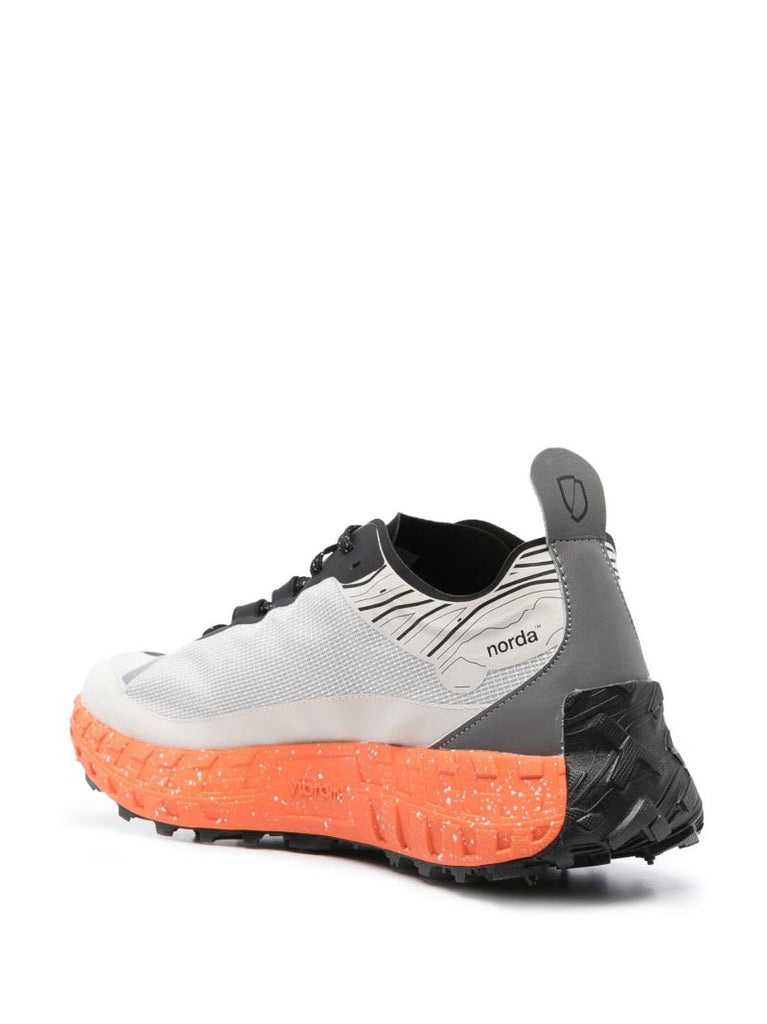 Grey and Orange 001 G+ Spike Sneakers