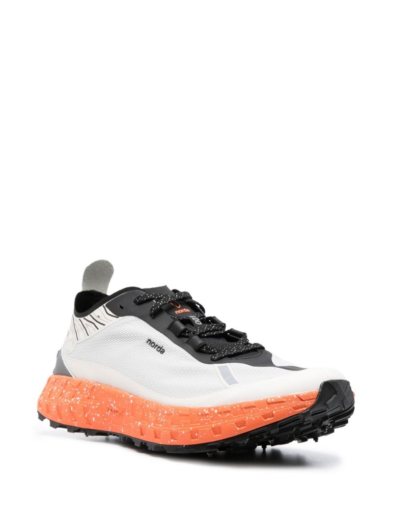 Grey and Orange 001 G+ Spike Sneakers