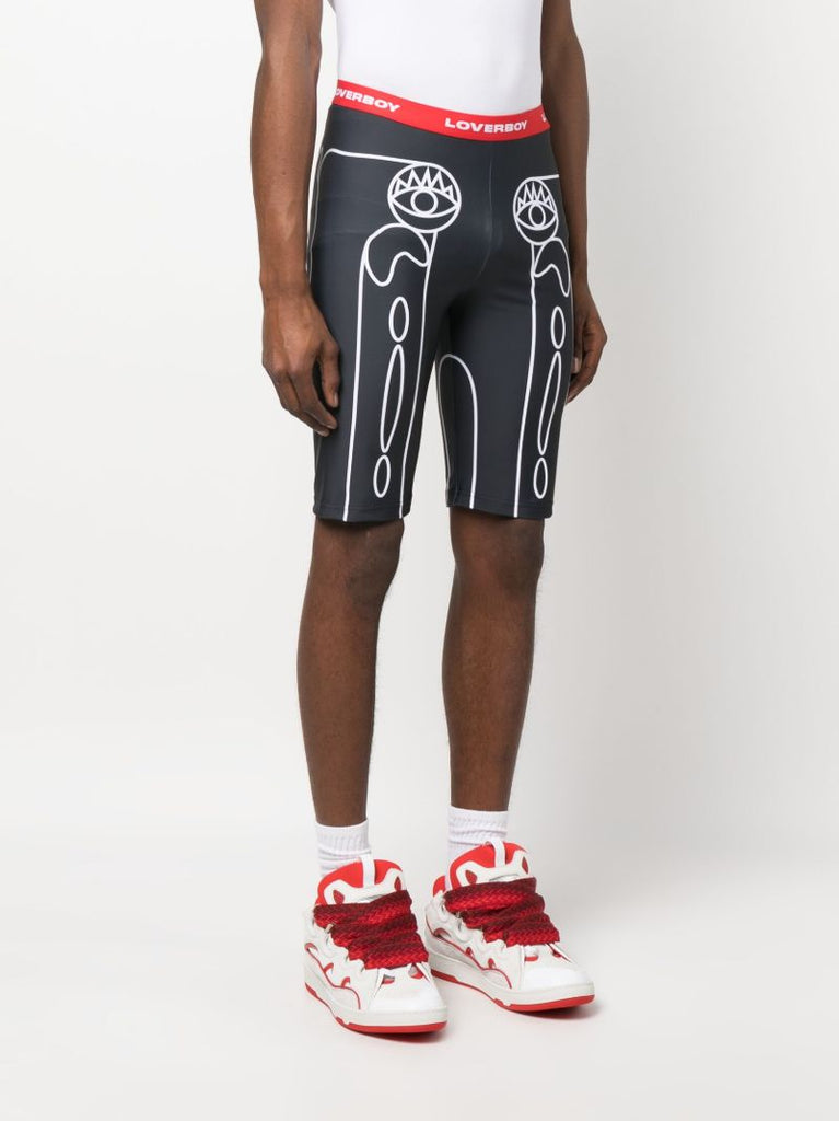 Black Logo Cycling Shorts