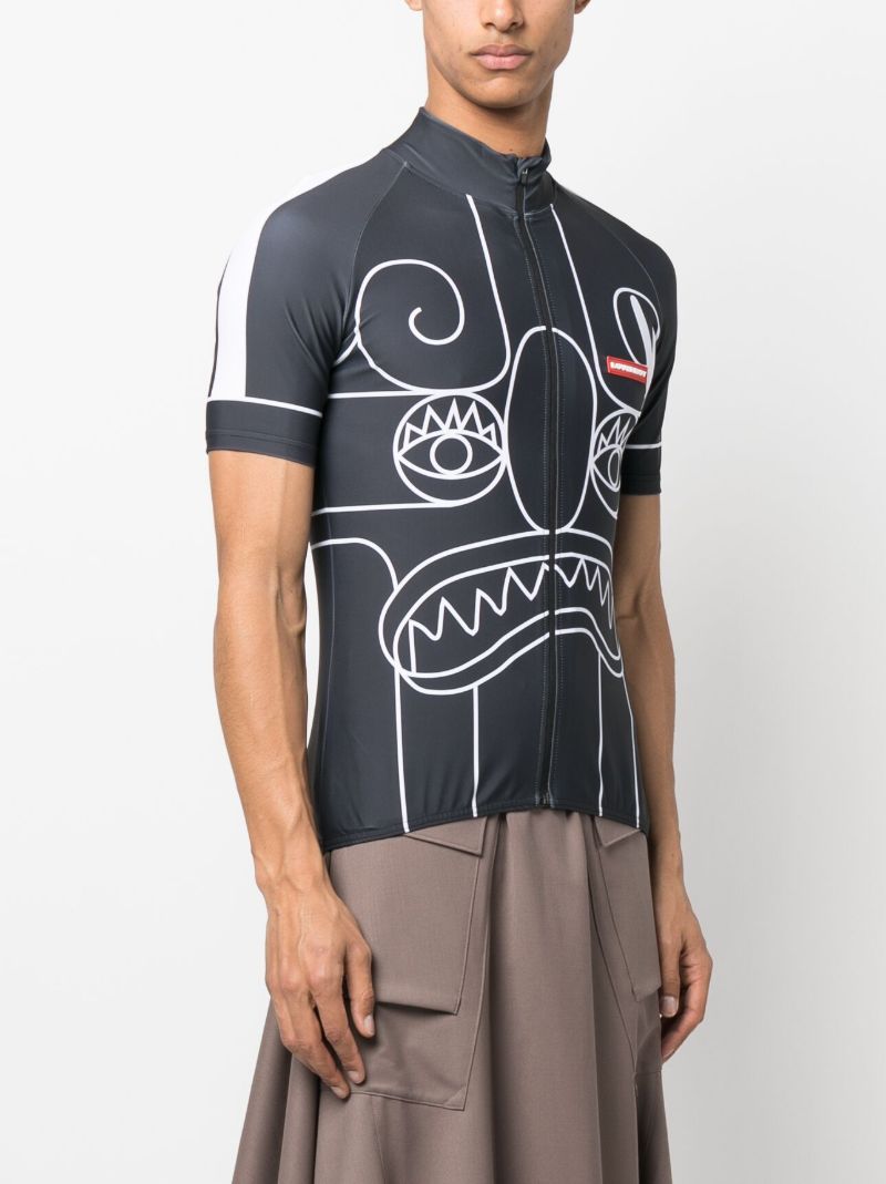 Grey Monster Print Cycling Vest