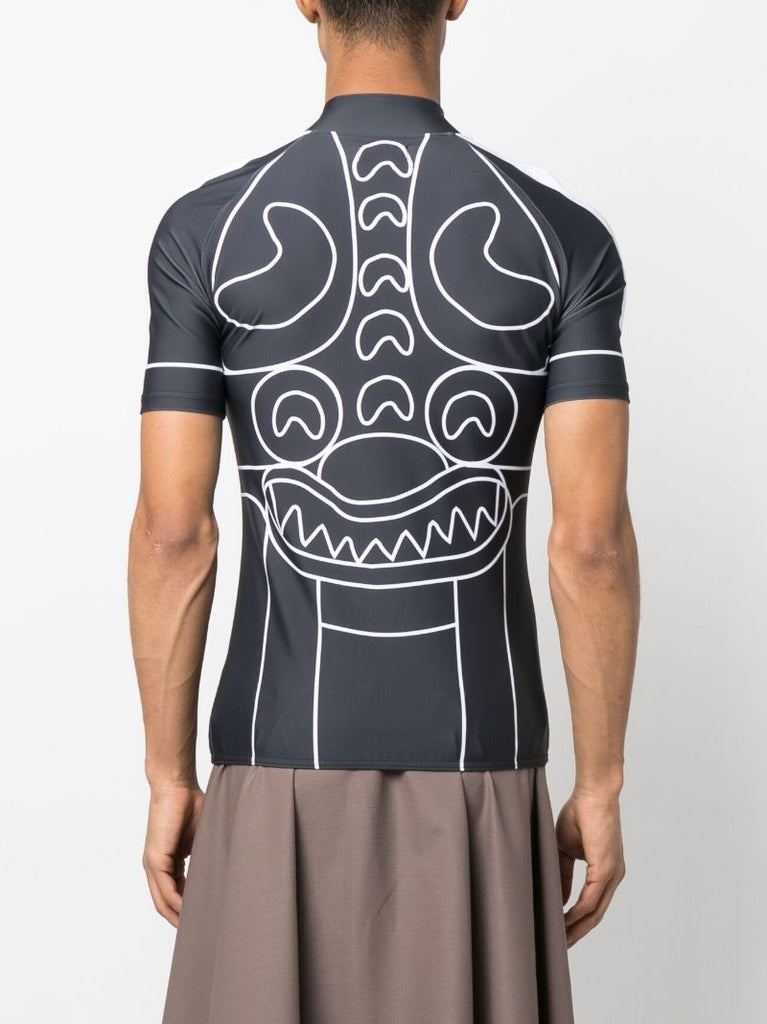 Grey Monster Print Cycling Vest