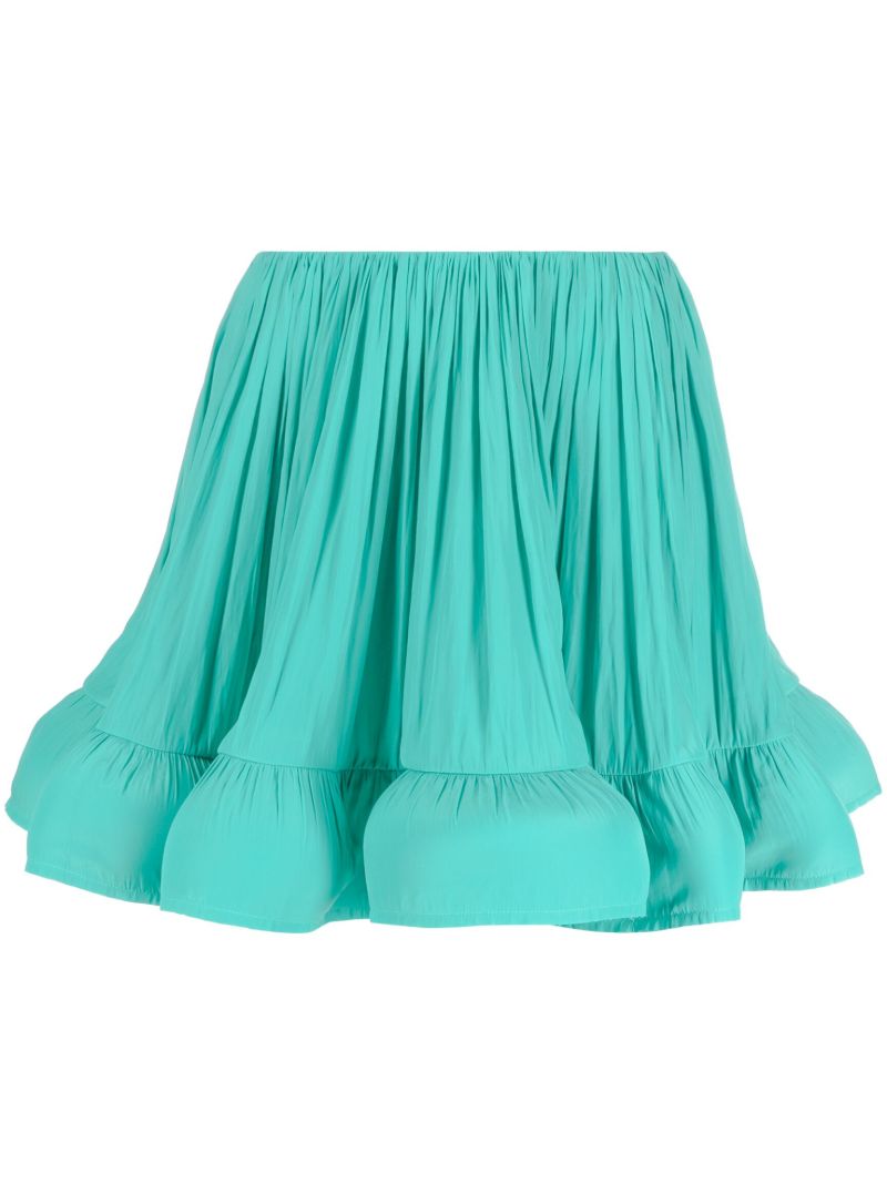Green Pleated Mini Skirt
