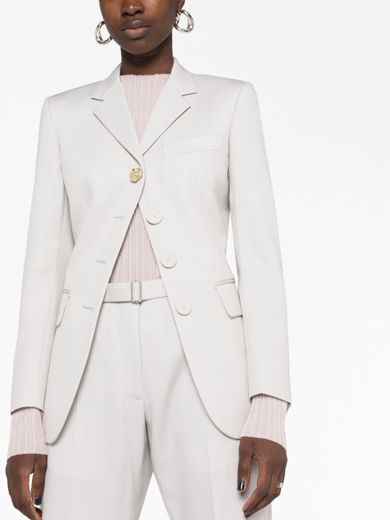 Grey Single-breasted Wool Blazer