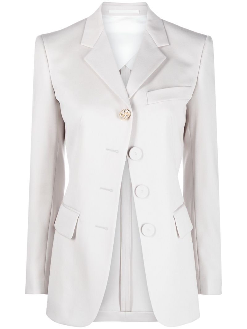 Grey Single-breasted Wool Blazer