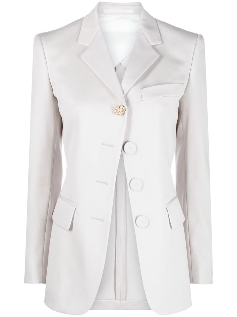 Grey Single-breasted Wool Blazer