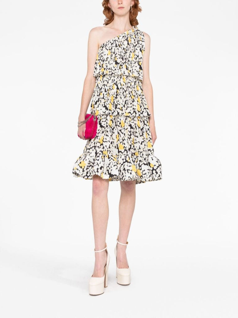 White Floral Print Dress