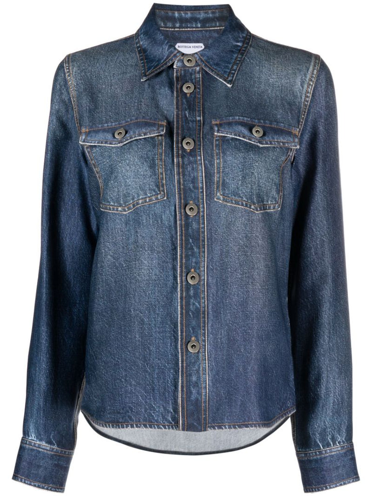 Blue Denim-effect Shirt