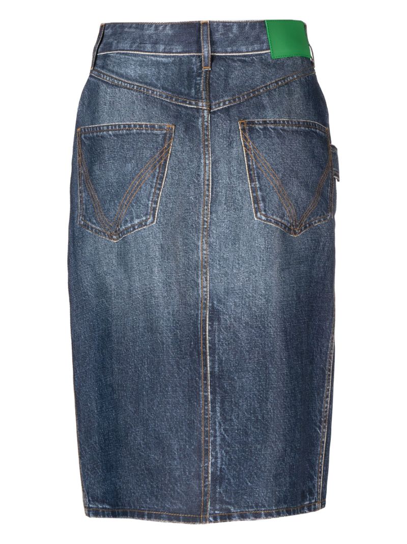 Blue Denim Midi Skirt