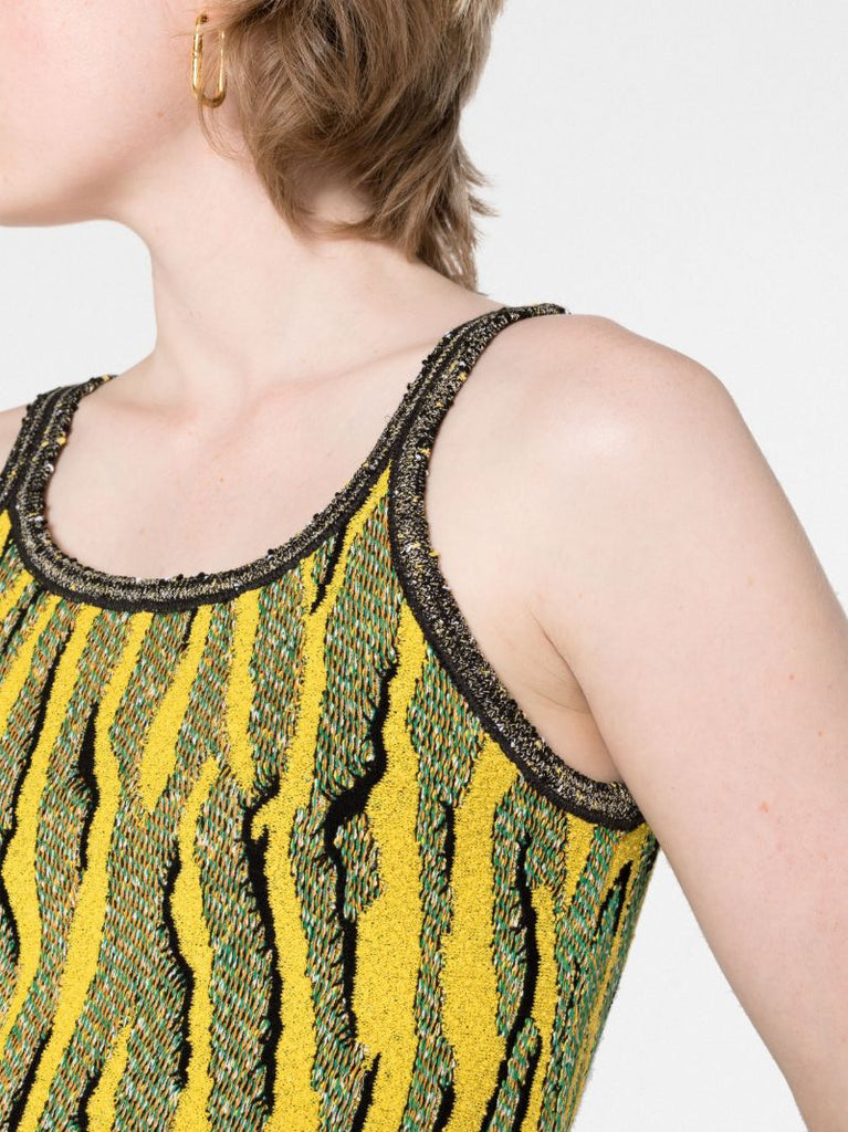 Yellow Tiger-jacquard Vest