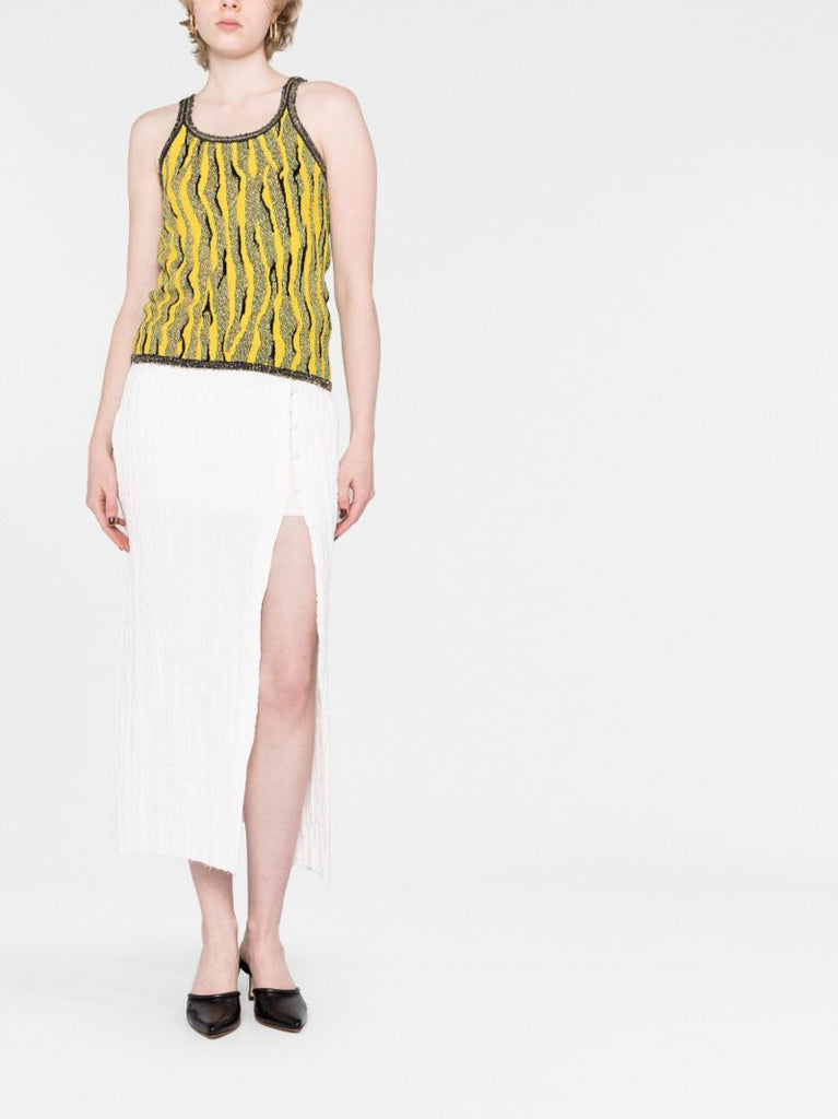 Yellow Tiger-jacquard Vest