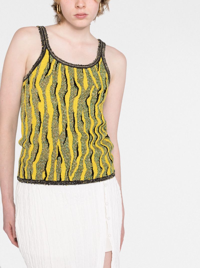 Yellow Tiger-jacquard Vest