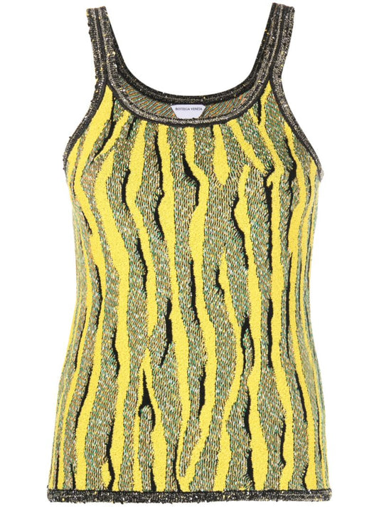 Yellow Tiger-jacquard Vest
