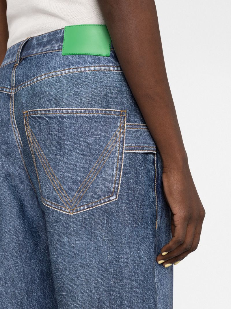 Blue High-rise Straight-leg Jeans