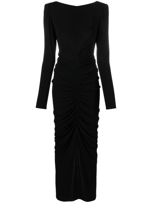 Black Ruched Maxi Dress