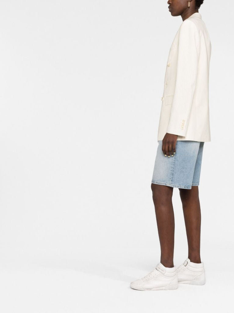 Neutral Double-breasted Blazer