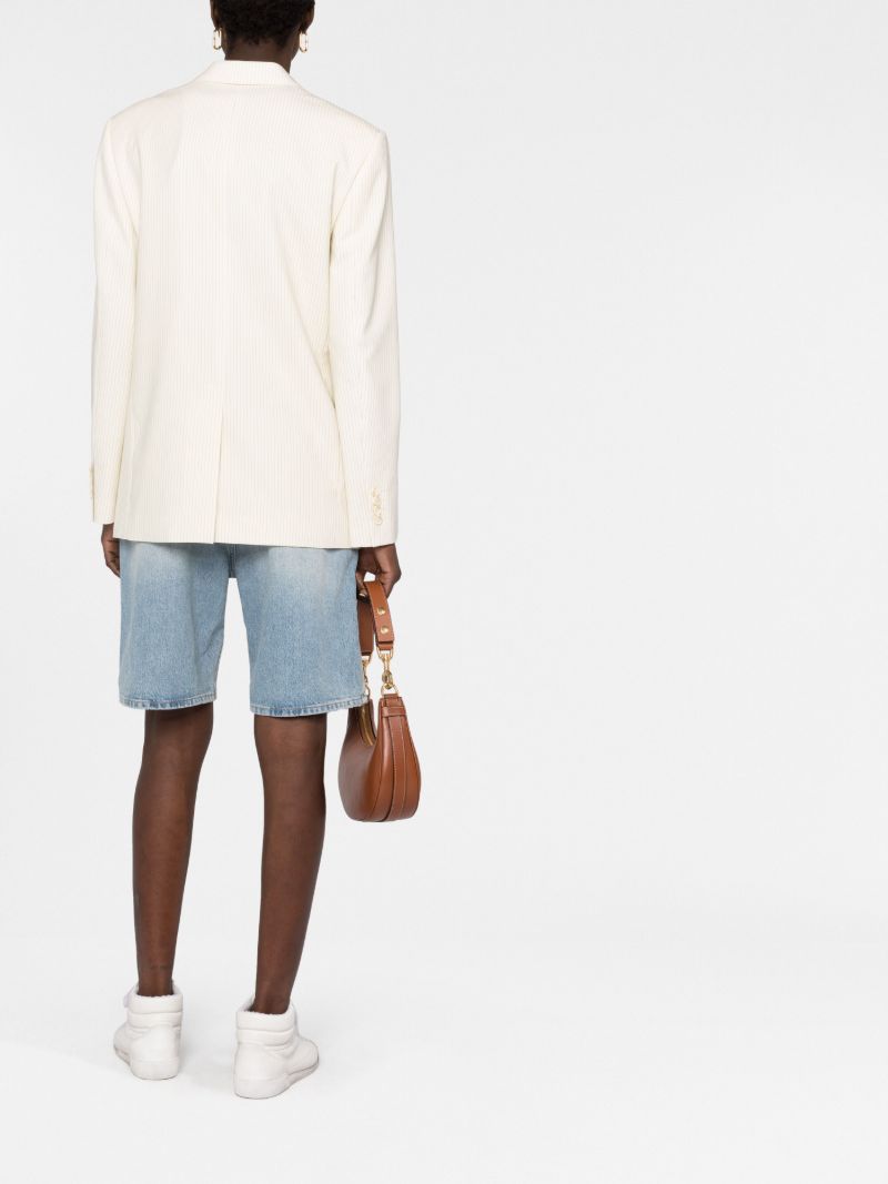 Neutral Double-breasted Blazer