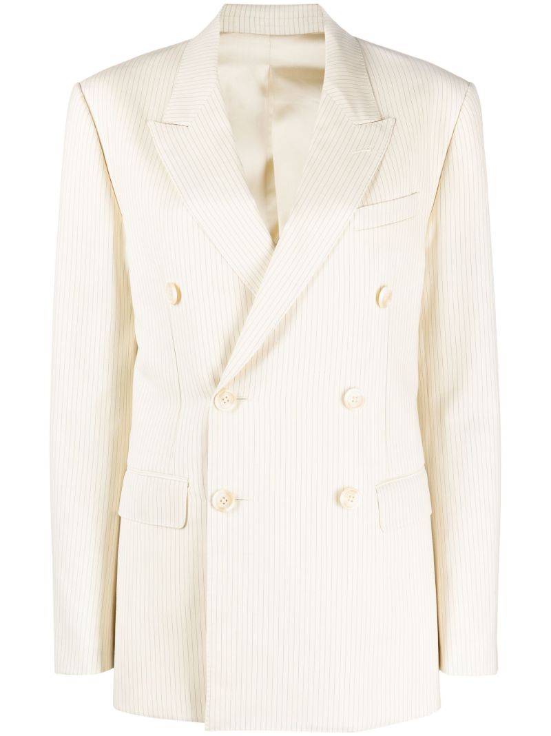 Neutral Double-breasted Blazer
