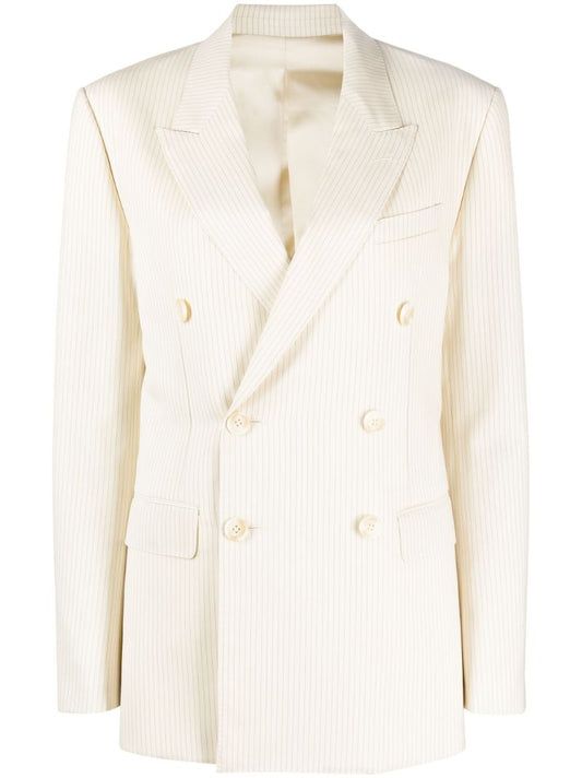 Neutral Double-breasted Blazer