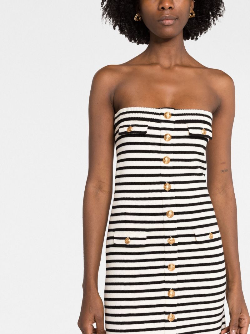 White MariniÃ_x0083_Â¨re Striped Knitted Mini Dress
