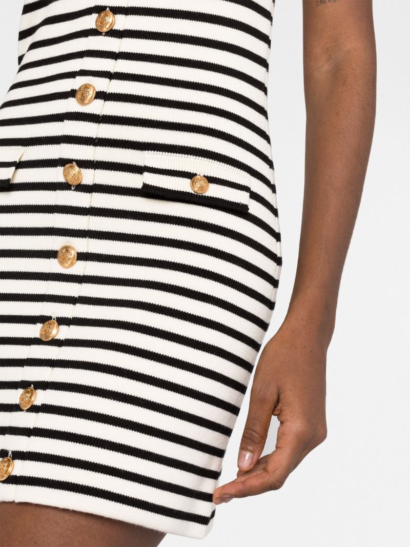White MariniÃ_x0083_Â¨re Striped Knitted Mini Dress