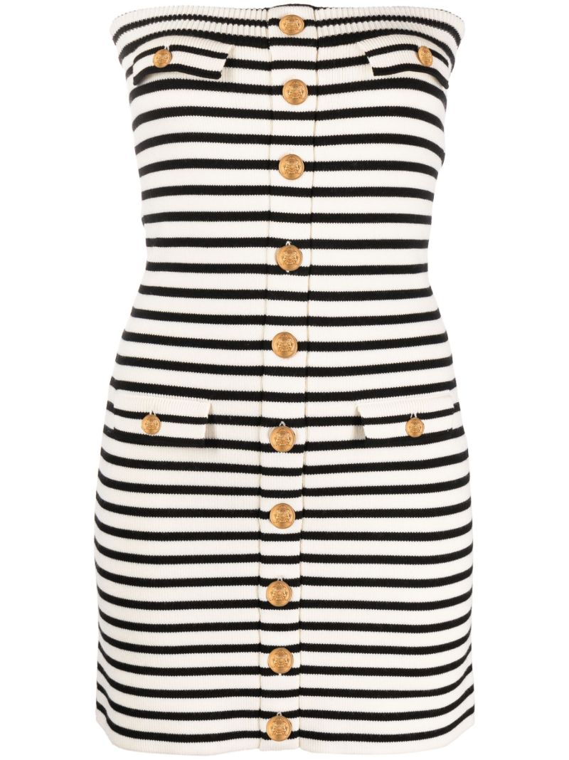 White MariniÃ_x0083_Â¨re Striped Knitted Mini Dress
