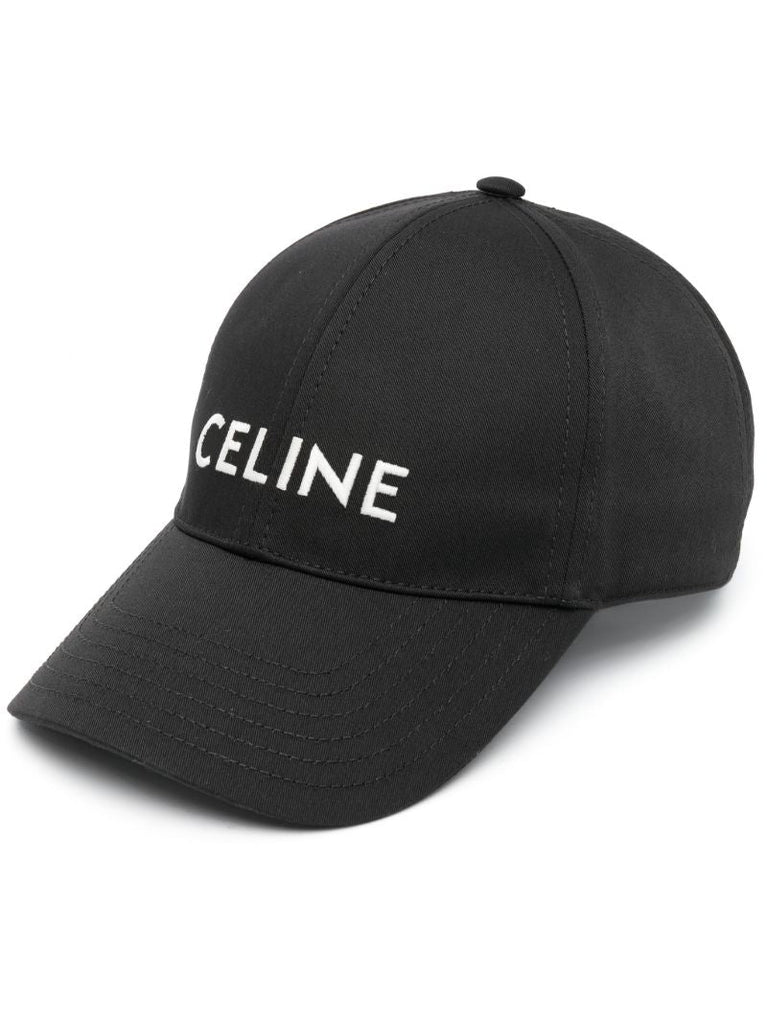 Black Embroidered Logo Baseball Cap