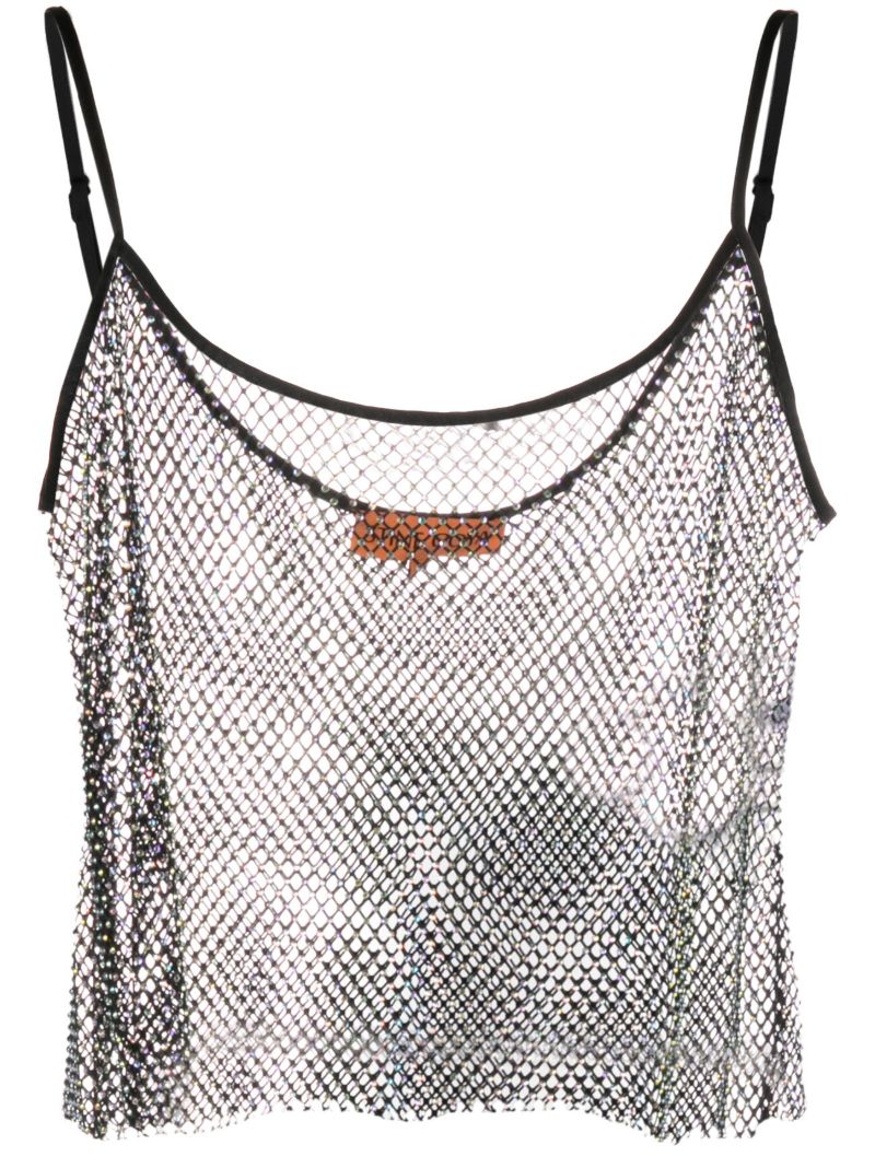 Black Taila Crystal-embellished Tank Top