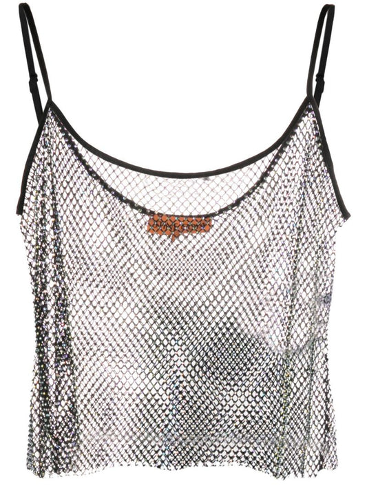 Black Taila Crystal-embellished Tank Top