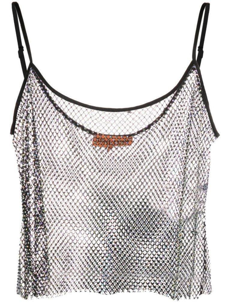 Black Taila Crystal-embellished Tank Top