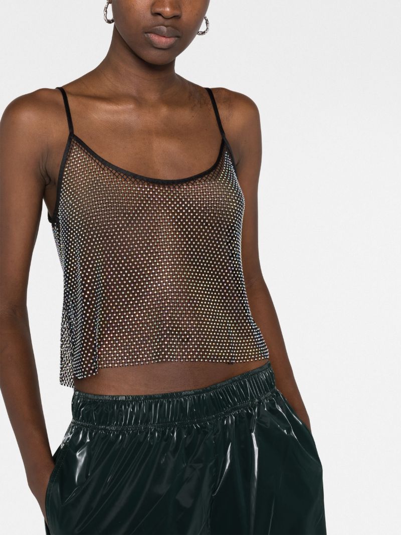 Black Taila Crystal-embellished Tank Top