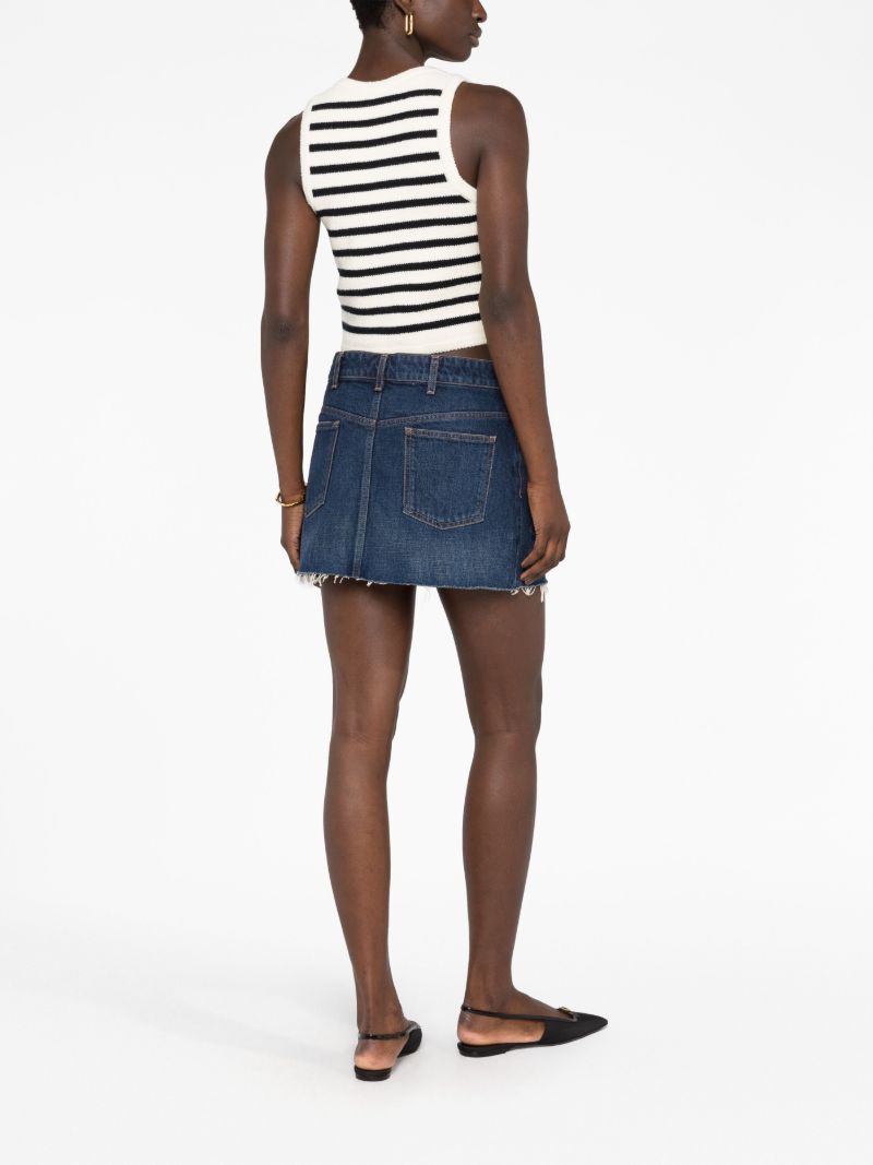 Blue Chain-detailed Denim Miniskirt