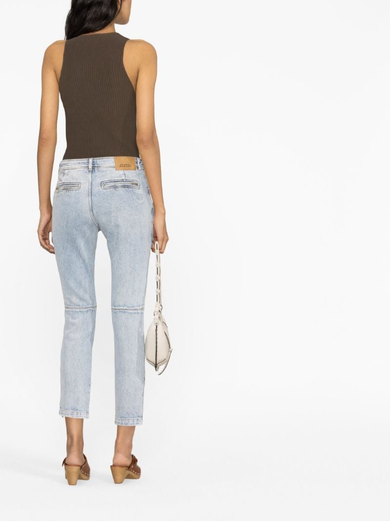 Blue Cenime Multi-pocket Cropped Jeans