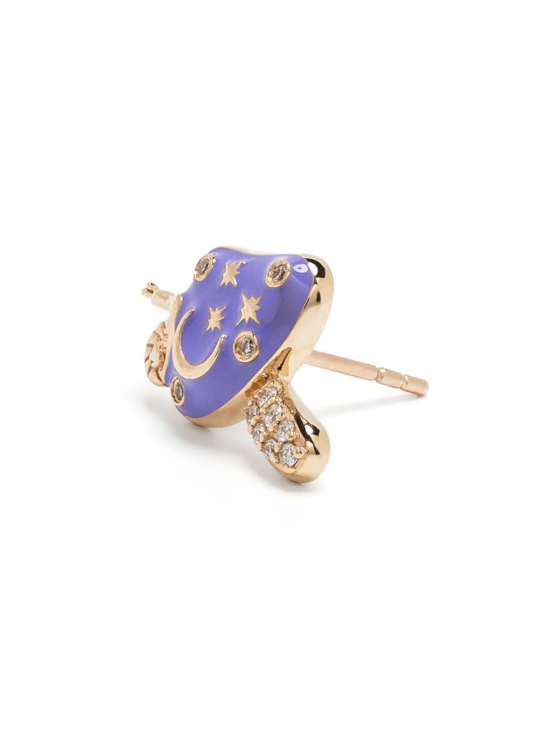 14kt Yellow Gold Celestial Mushroom Stud Earrings