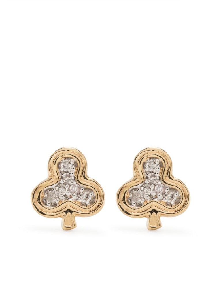 14k Yellow Gold Make Your Move Diamond Stud Earrings