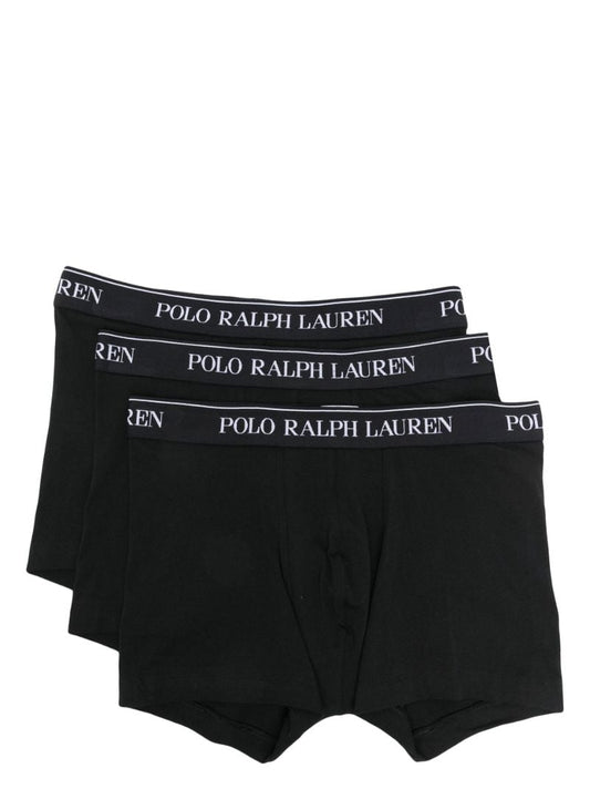 Black Cotton Boxer Briefs Set