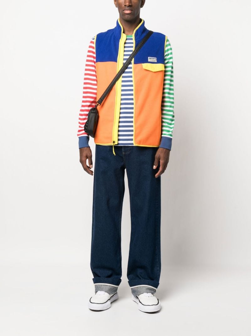Orange Colourblock Fleece Gilet